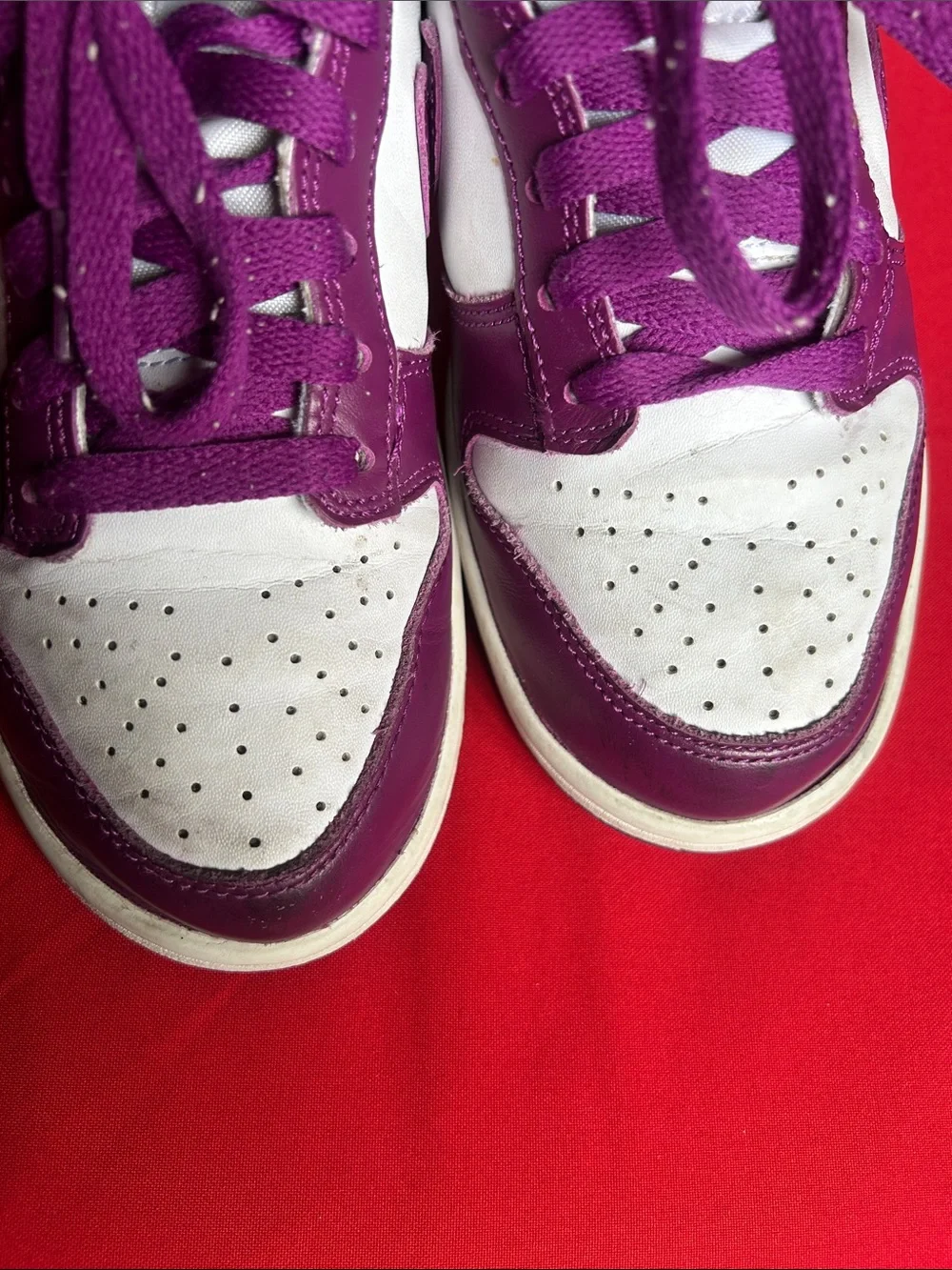 Nike Dunks Purple and White Low-Top Sneakers - Picture 9 of 9